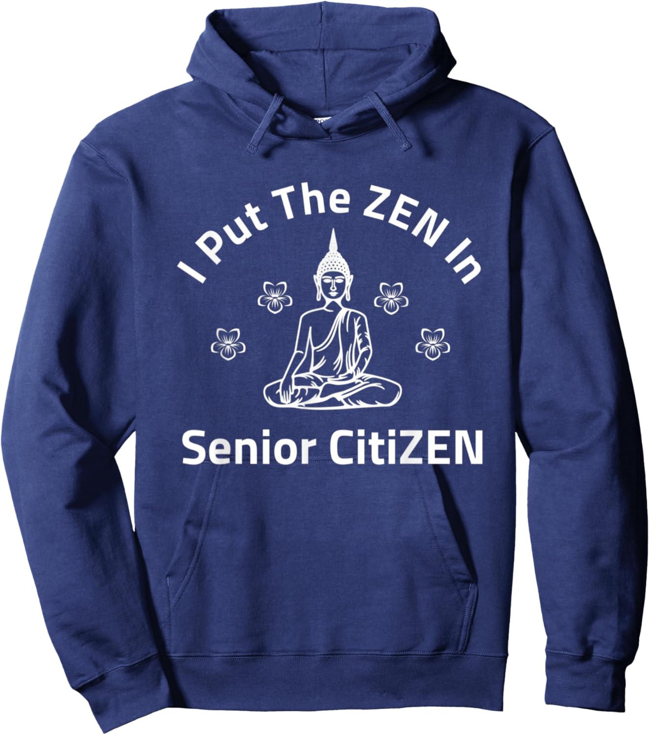 Senior Citizen Zen Funny Old People Grandma Yoga Relaxation Hoodie - Hoodie | Navy