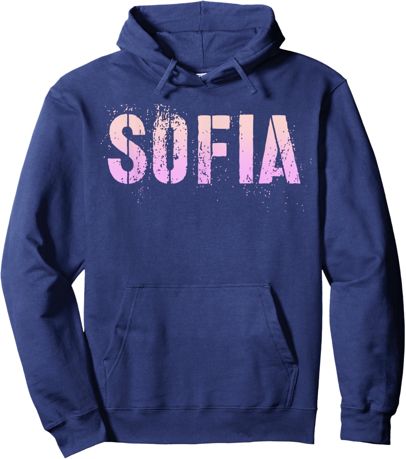 Vintage SOFIA Girls First Name Grunge Pink Custom Birthday Hoodie - Hoodie | Navy