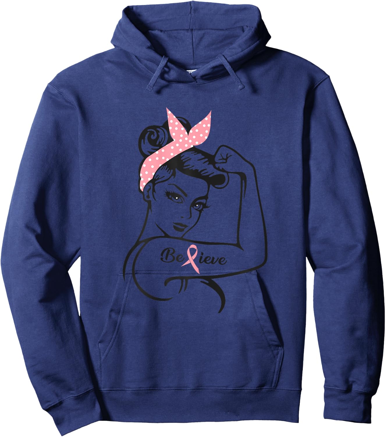 Awareness Breast Cancer Warrior Hoodie - Hoodie | Navy