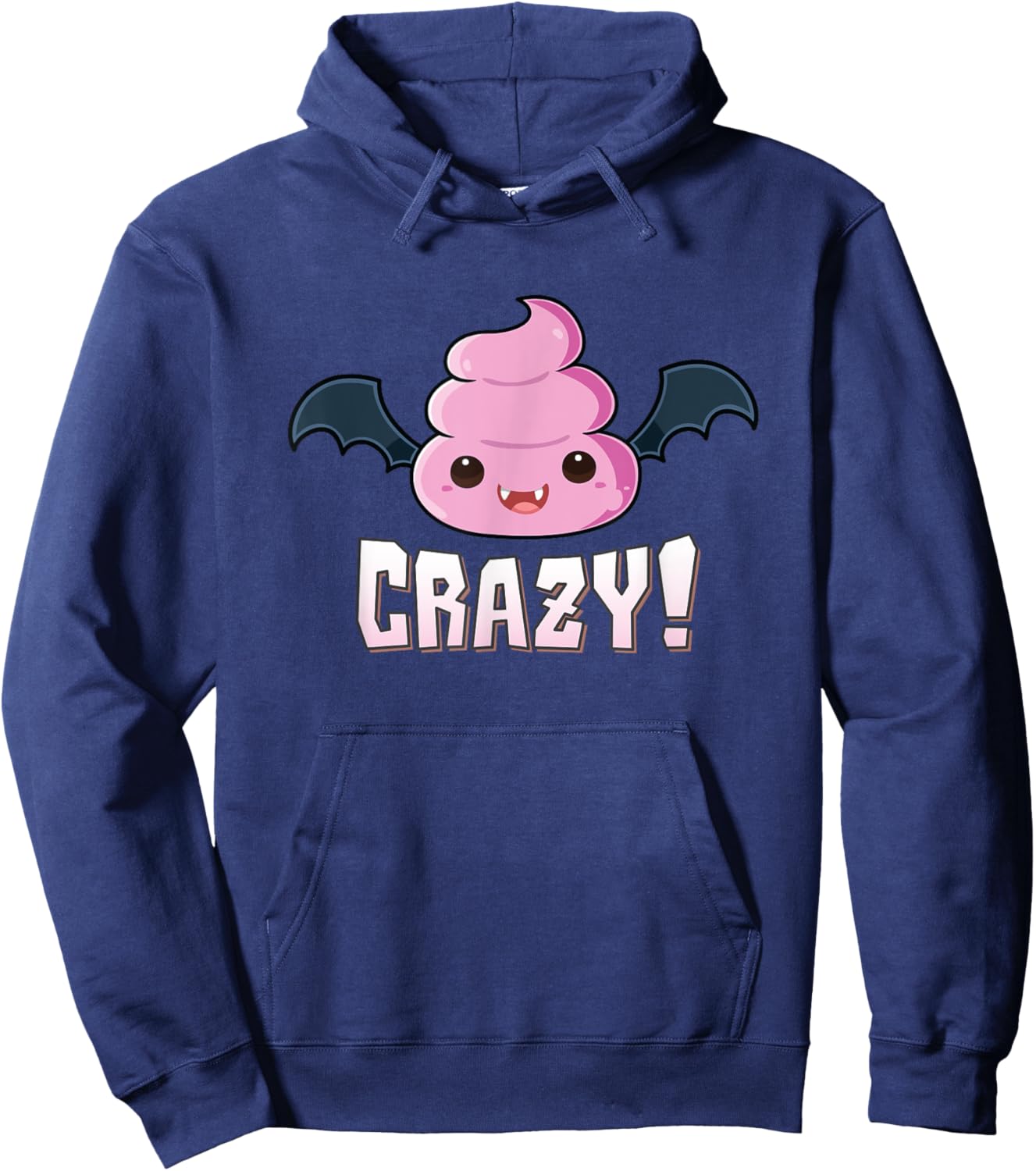 Batshit Crazy Vampire Bat Poo Emoticon Halloween Party Hoodie - Hoodie | Navy