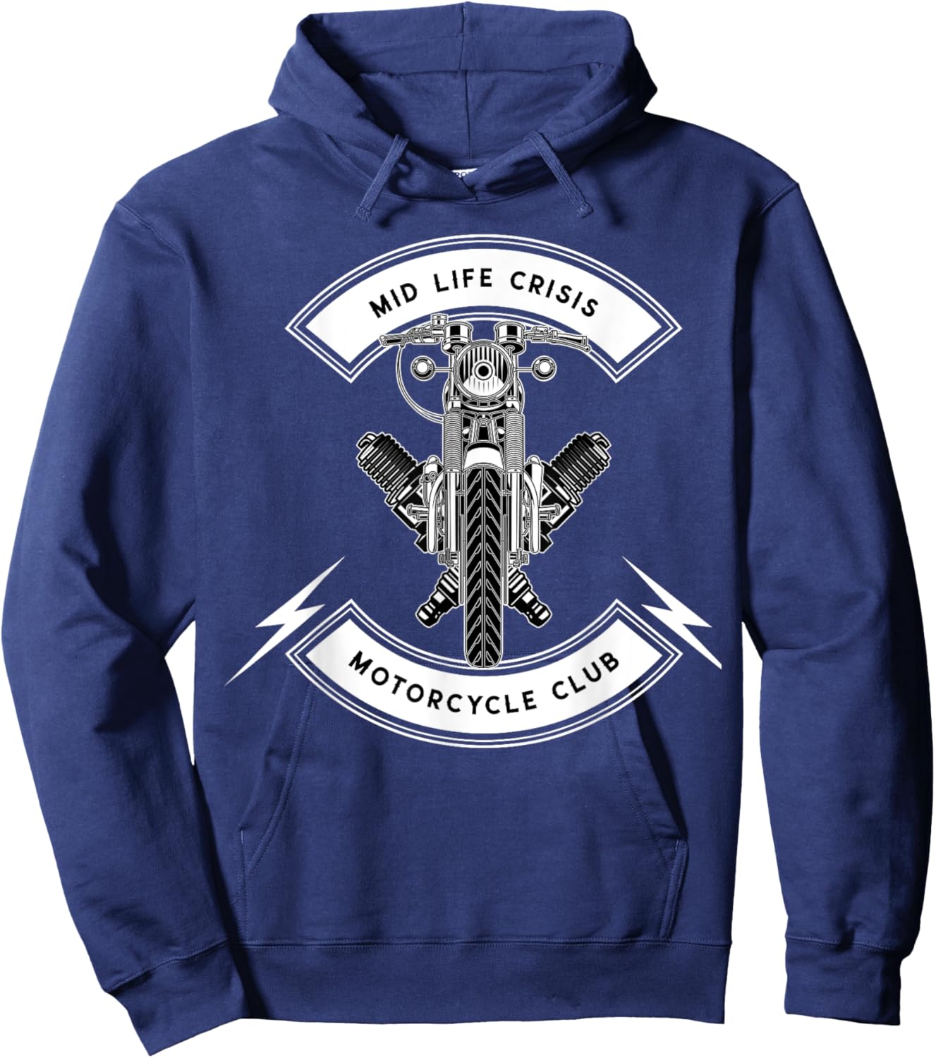 Mid Life Crisis Motorcycle Club Funny Hoodie - Hoodie | Navy
