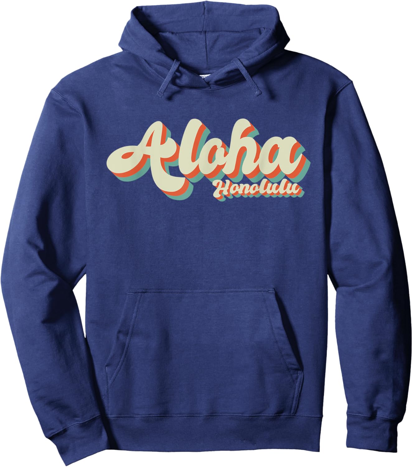 Aloha Honolulu Vintage Hawaiian Surf Shop Island Vacation Hoodie - Hoodie | Navy
