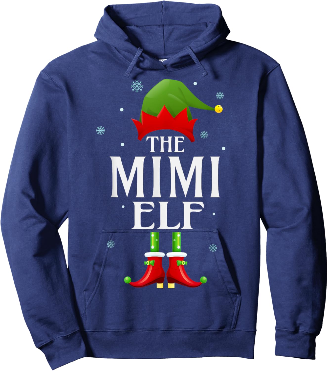 Mimi Elf Xmas Matching Family Group Christmas Party Pajama Hoodie - Hoodie | Navy