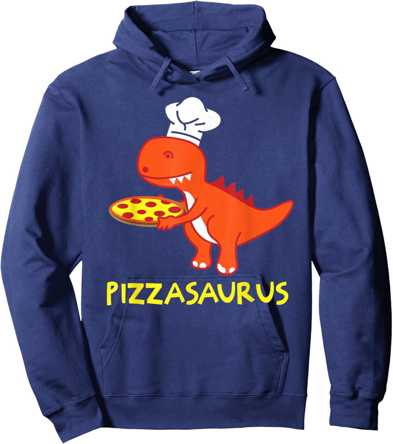 Pizzasaurus T-Rex Dinosaur Pepperoni Pizza Halloween Funny Hoodie - Hoodie | Navy