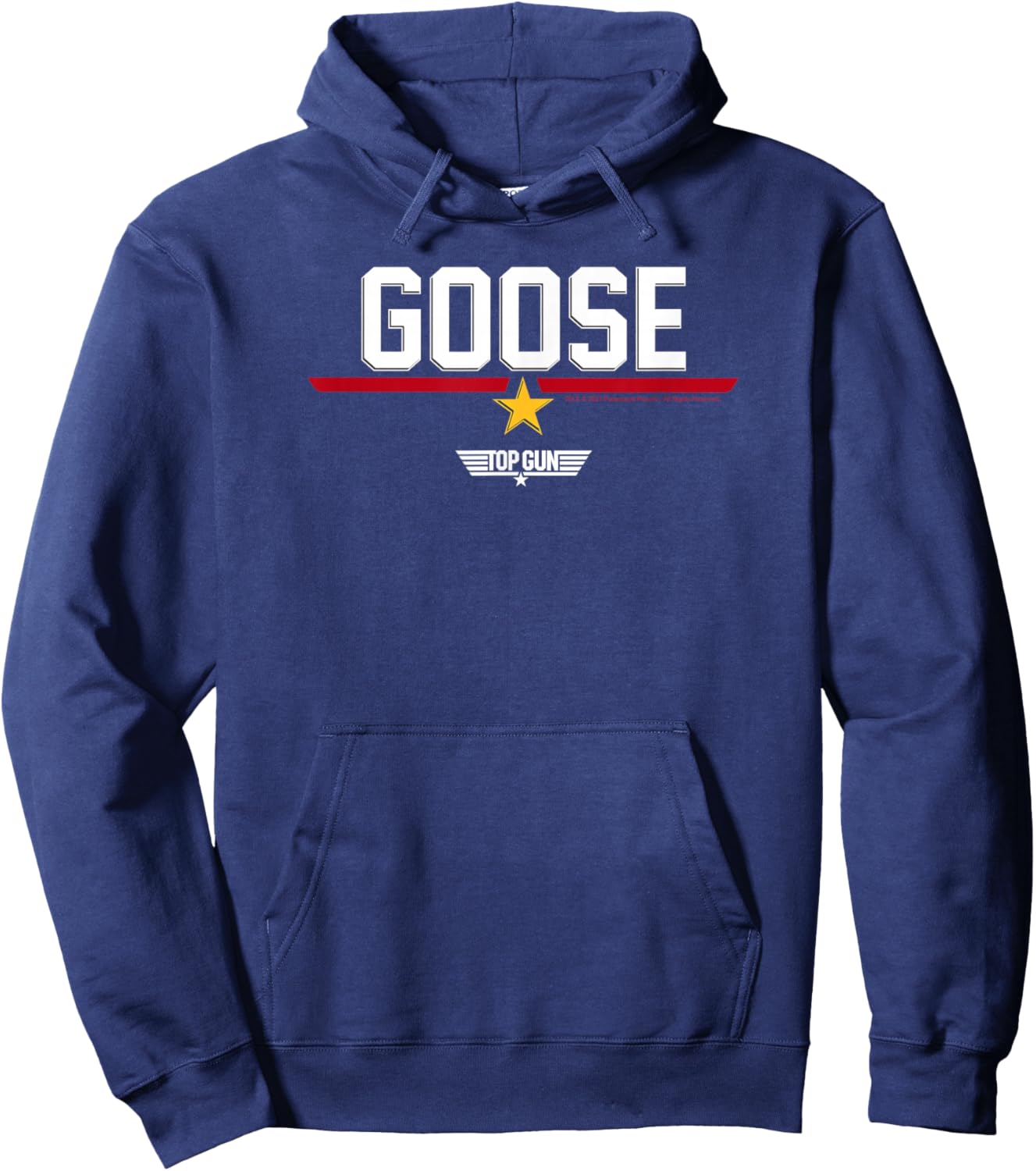 Top Gun Goose Line Text Logo Small Hoodie - Hoodie | Navy