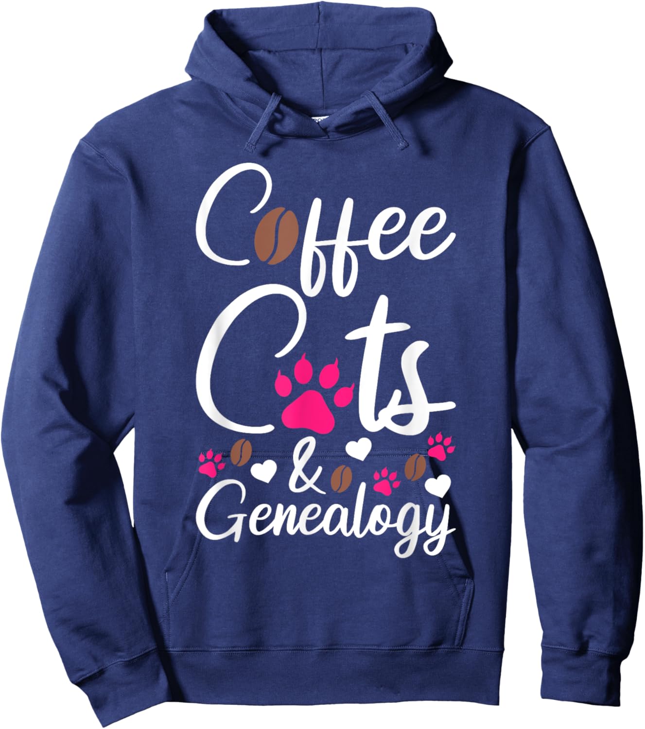 Coffee Cats and Genealogy Ancestry Genealogist Hoodie - Hoodie | Navy