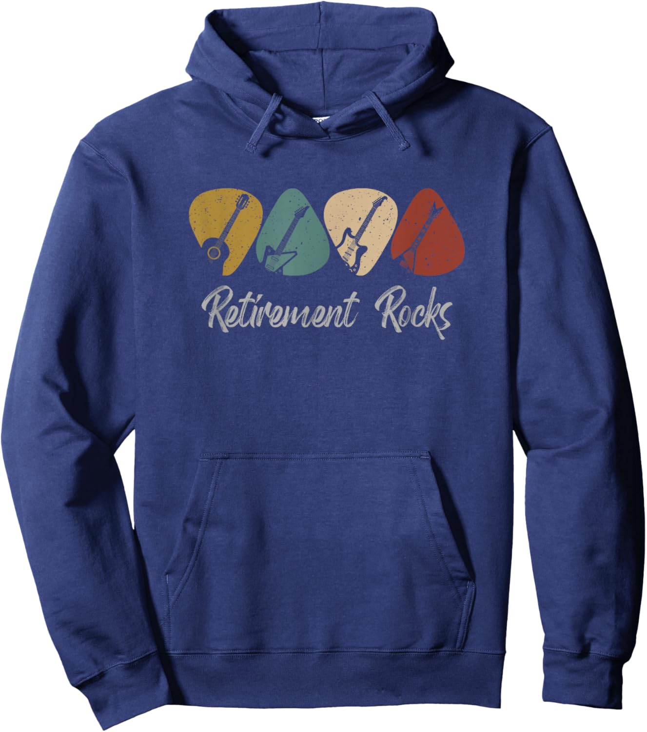 RETIREMENT ROCKS - Musician Guitar Pick Guitars Guitarists Hoodie - Hoodie | Navy