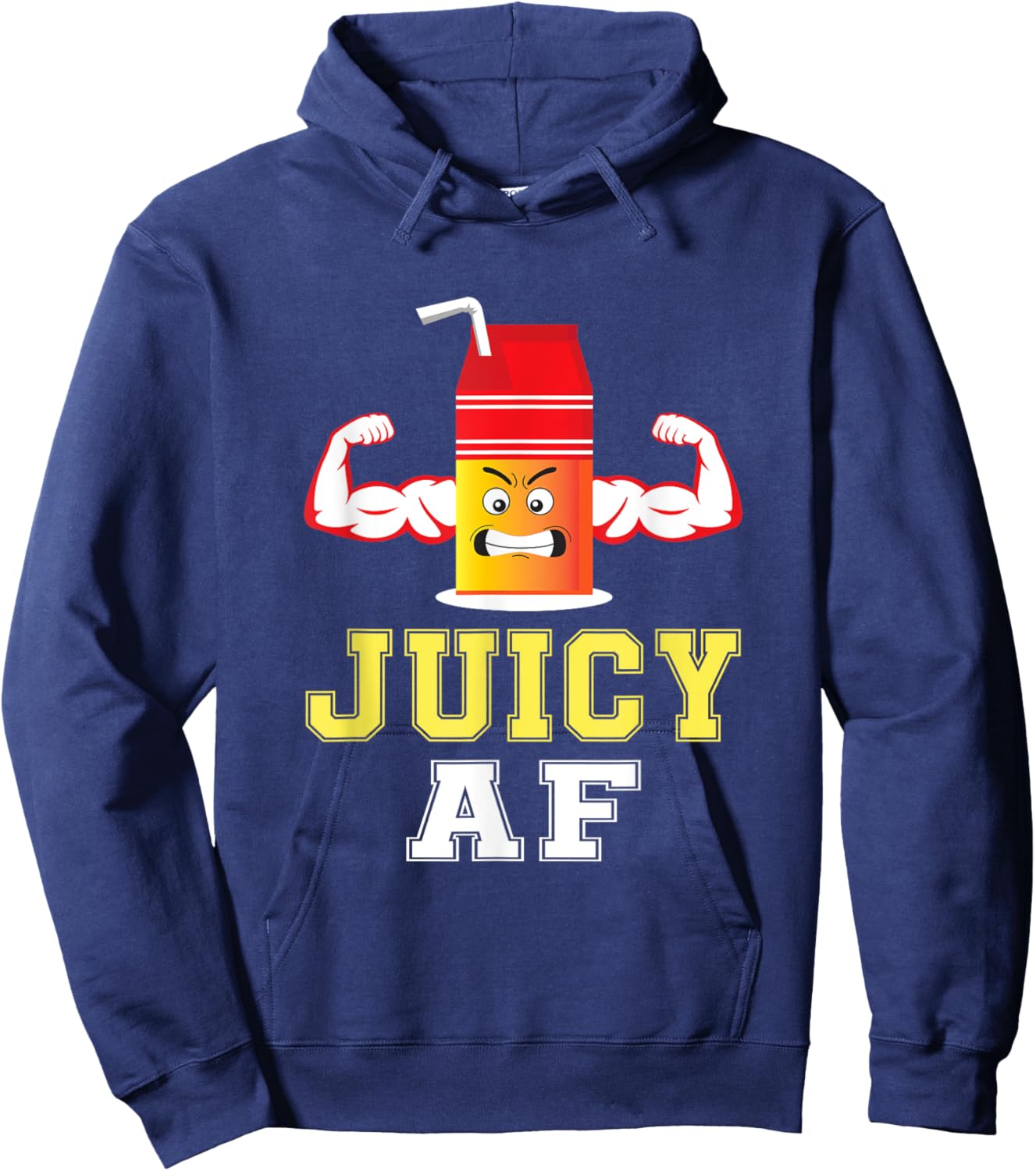 Juicy AF Juice Box Gym Fitness Shirt Hoodie - Hoodie | Navy