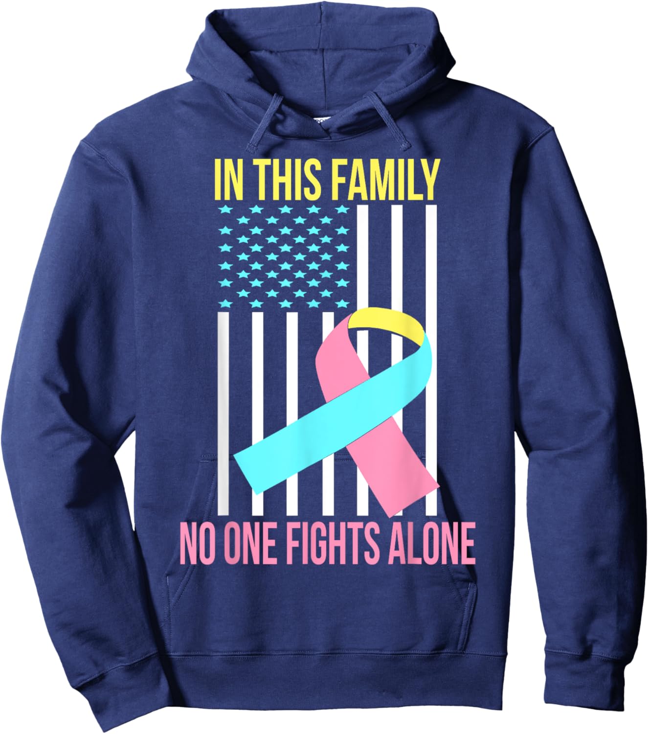 CDH Hernia USA Flag Support CDH Hernia Awareness Hoodie - Hoodie | Navy