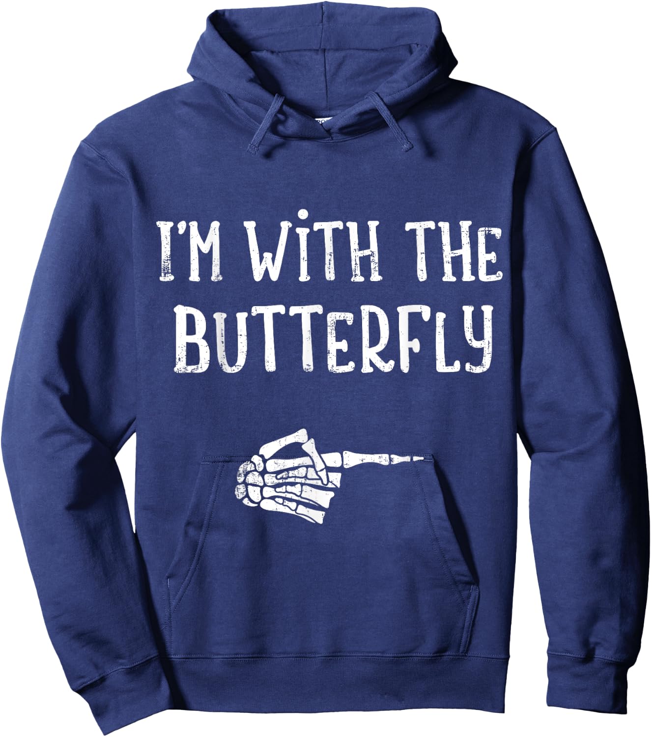 I'm with the butterfly matching couple costume halloween Hoodie - Hoodie | Navy