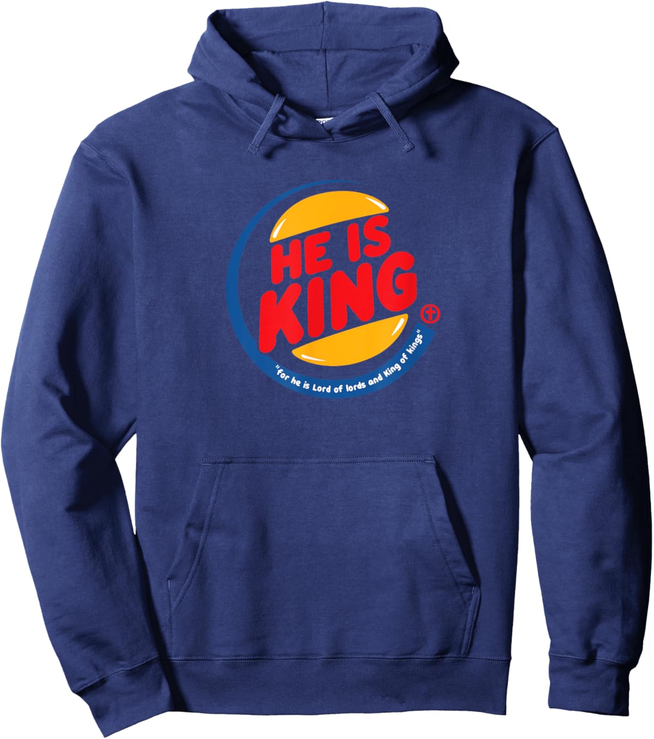 He is King Christian Pun Funny Gift Hoodie - Hoodie | Navy