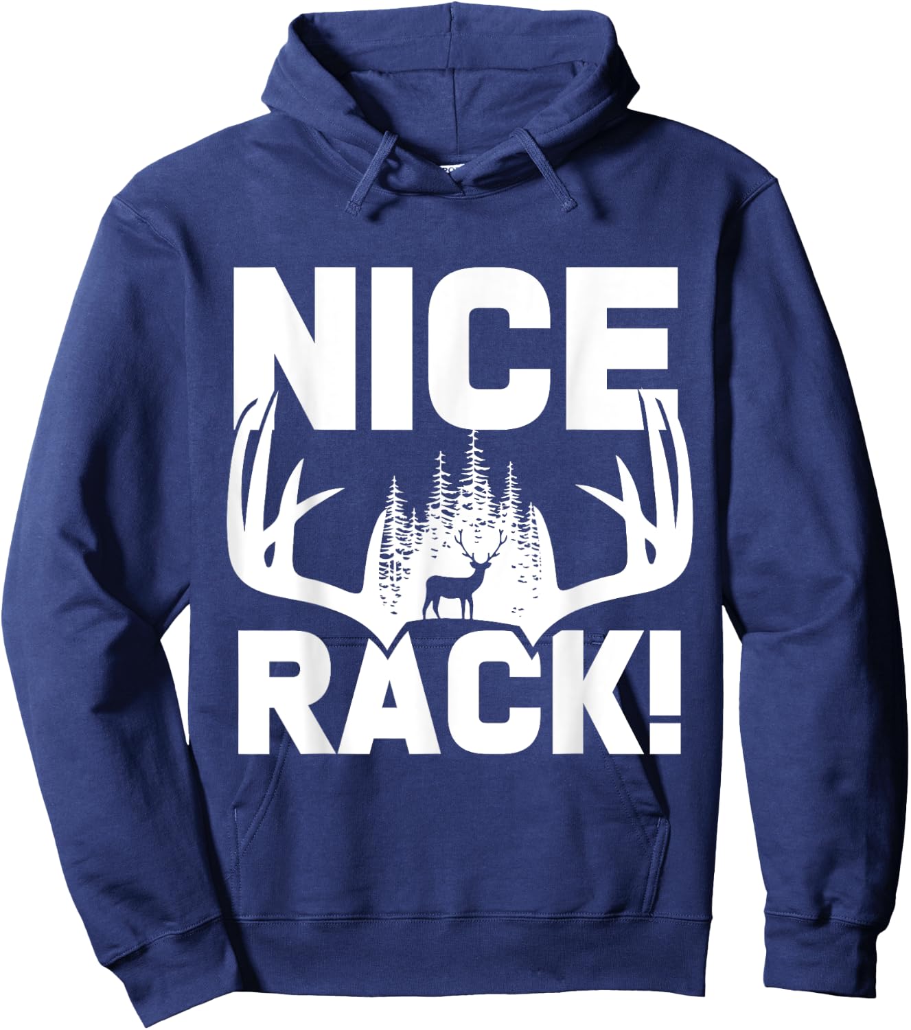 Nice Rack Antlers Deer Funny Hunting Hunter Humor Hunt Hoodie - Hoodie | Navy