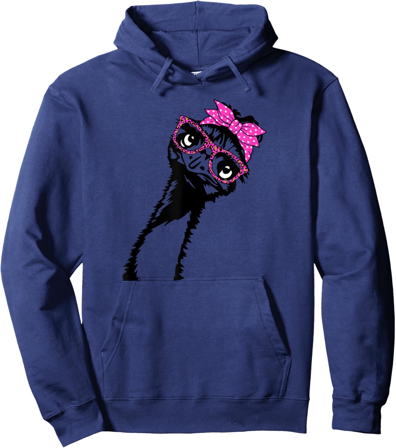 Emu Bird with bandana glasses Hoodie - Hoodie | Navy