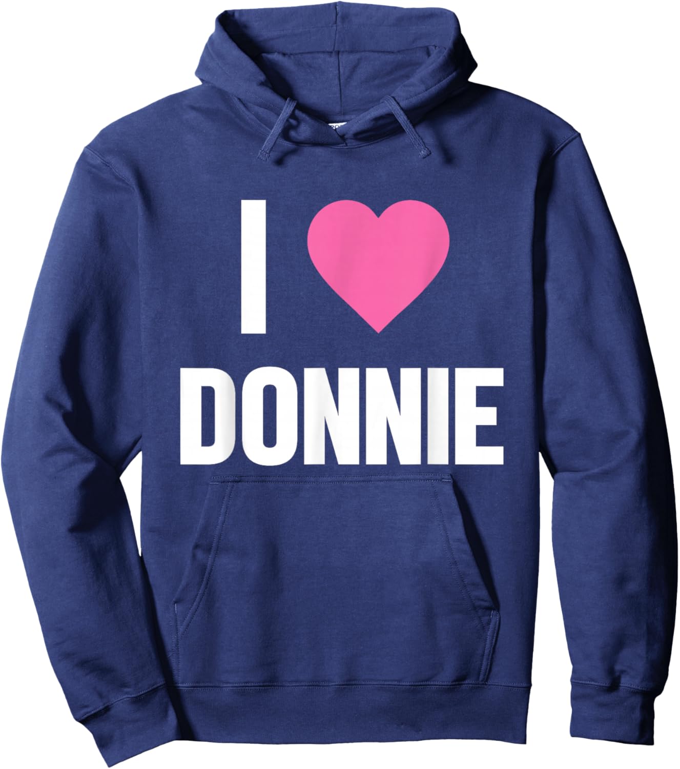 CLASSIC I Love Donnie Pink Heart , Black Hoodie - Hoodie | Navy