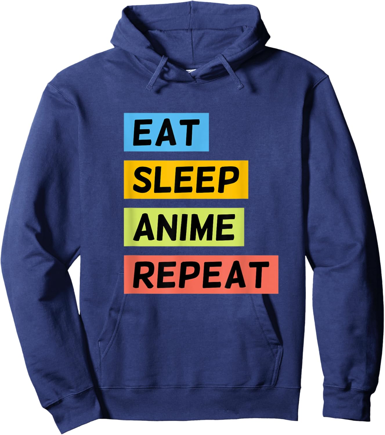 Eat Sleep Anime Repeat Funny Japanese Manga Japan Lover Hoodie - Hoodie | Navy