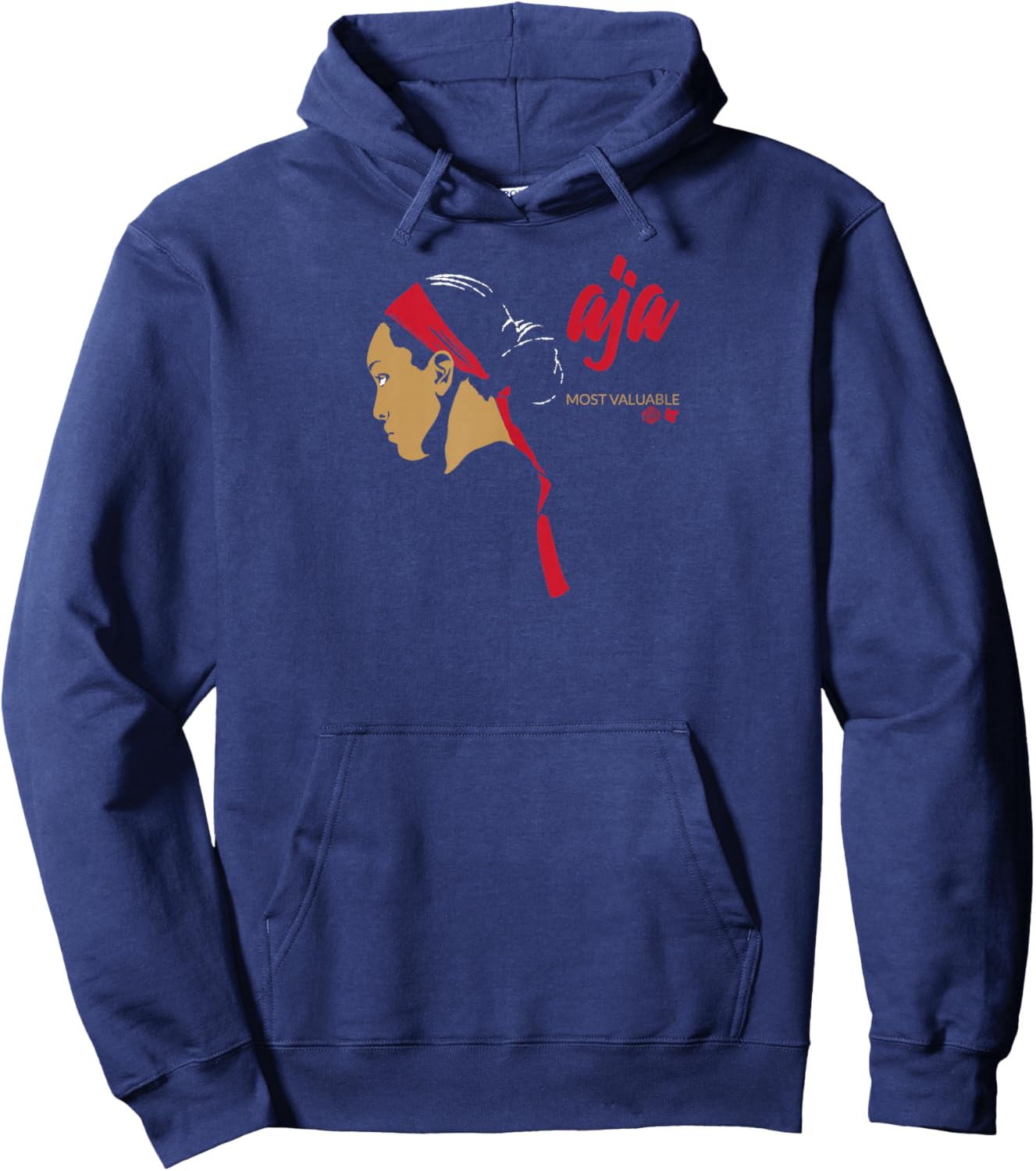 A'ja Wilson - Most Valuable A'ja - Las Vegas Basketball Small Hoodie - Hoodie | Navy