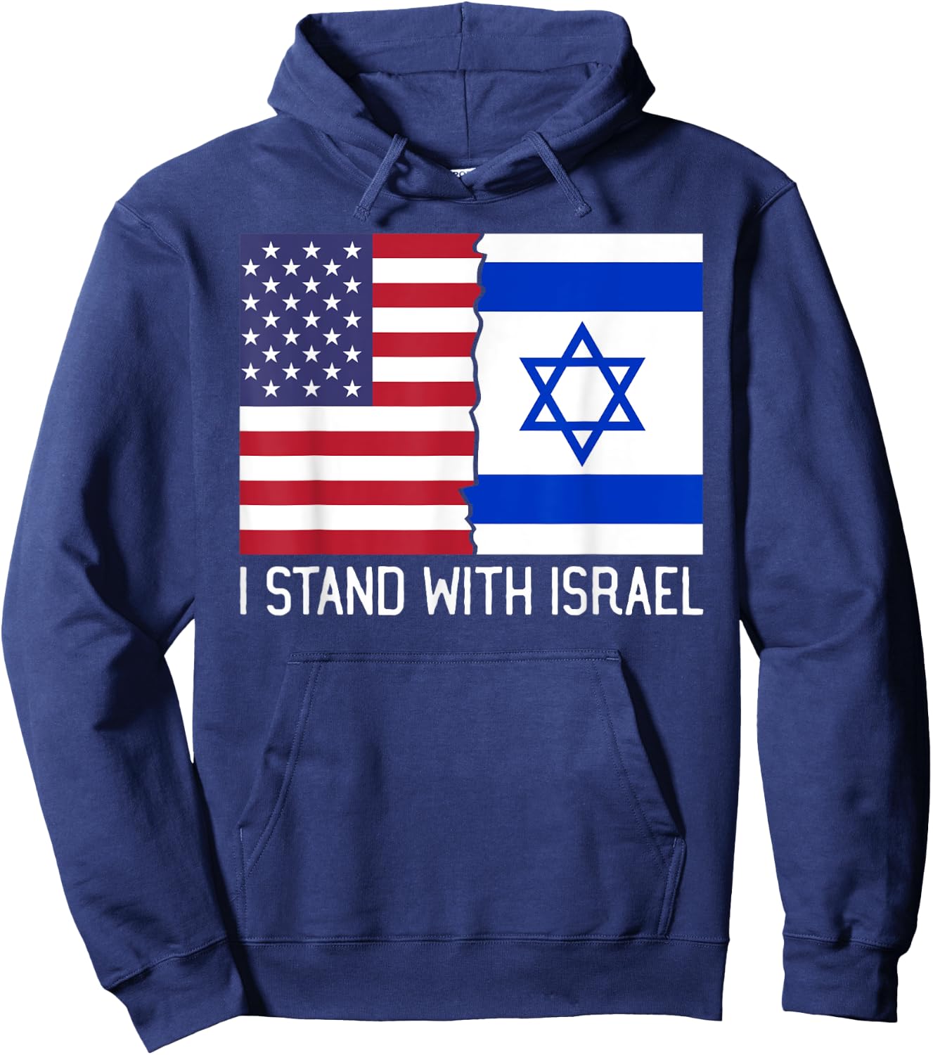 I Stand With Israel America Flag Distress Vintage Hoodie - Hoodie | Navy