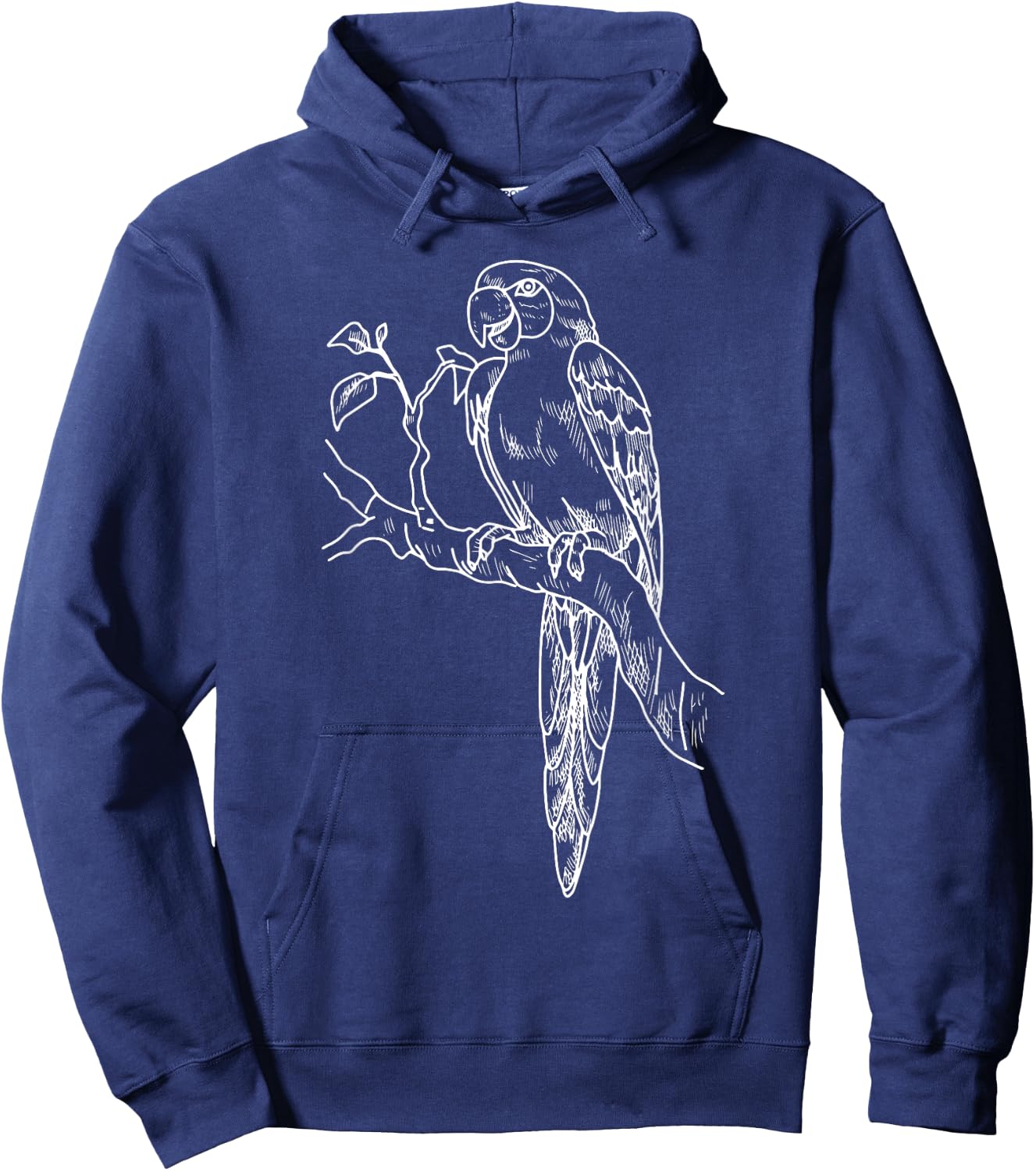 Parrot Bird Vintage Distressed Retro Style Silhouette 70s Hoodie - Hoodie | Navy