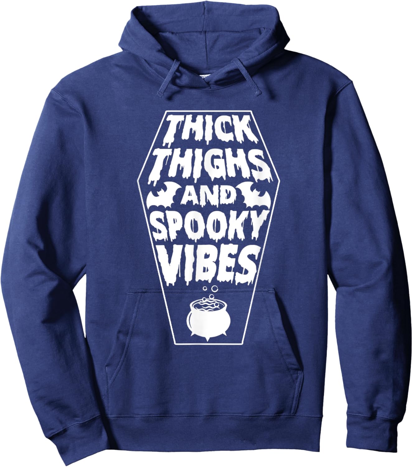 Thick Thighs and Spooky Vibes - Halloween Spooky Hoodie - Hoodie | Navy