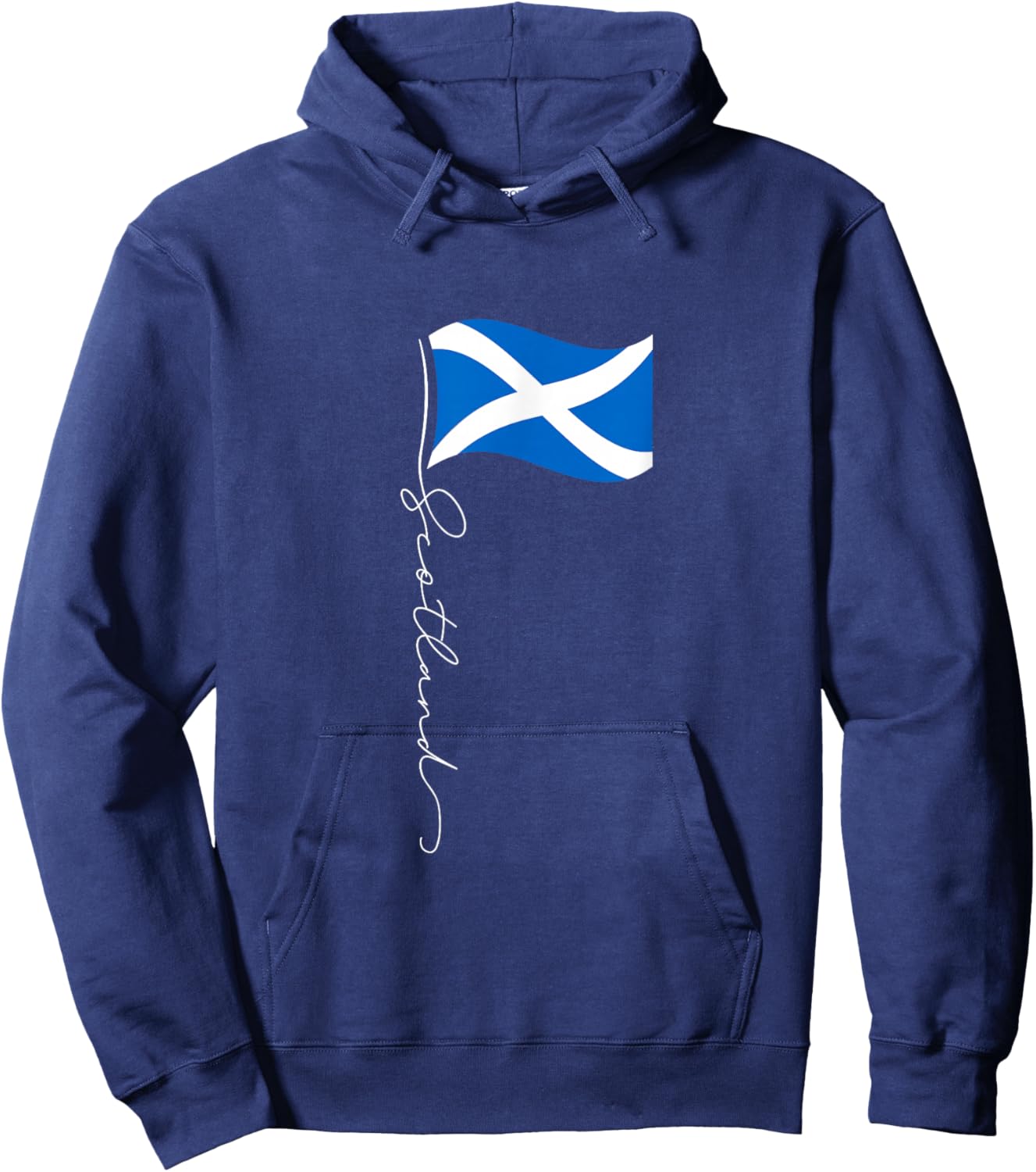 Scotland Signature Flag Pole - Patriotic Scottish Flag Hoodie - Hoodie | Navy
