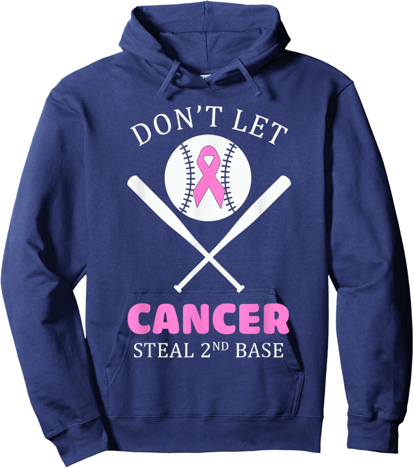 Don't Let Cancer Steal 2Nd Base Breast Cancer Awareness Hoodie - Hoodie | Navy