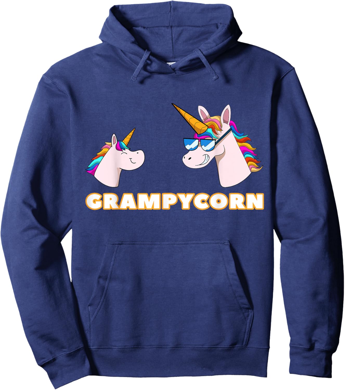 Grampycorn Grampy 1 Kid Grandfather Unicorn Father's Day Hoodie - Hoodie | Navy