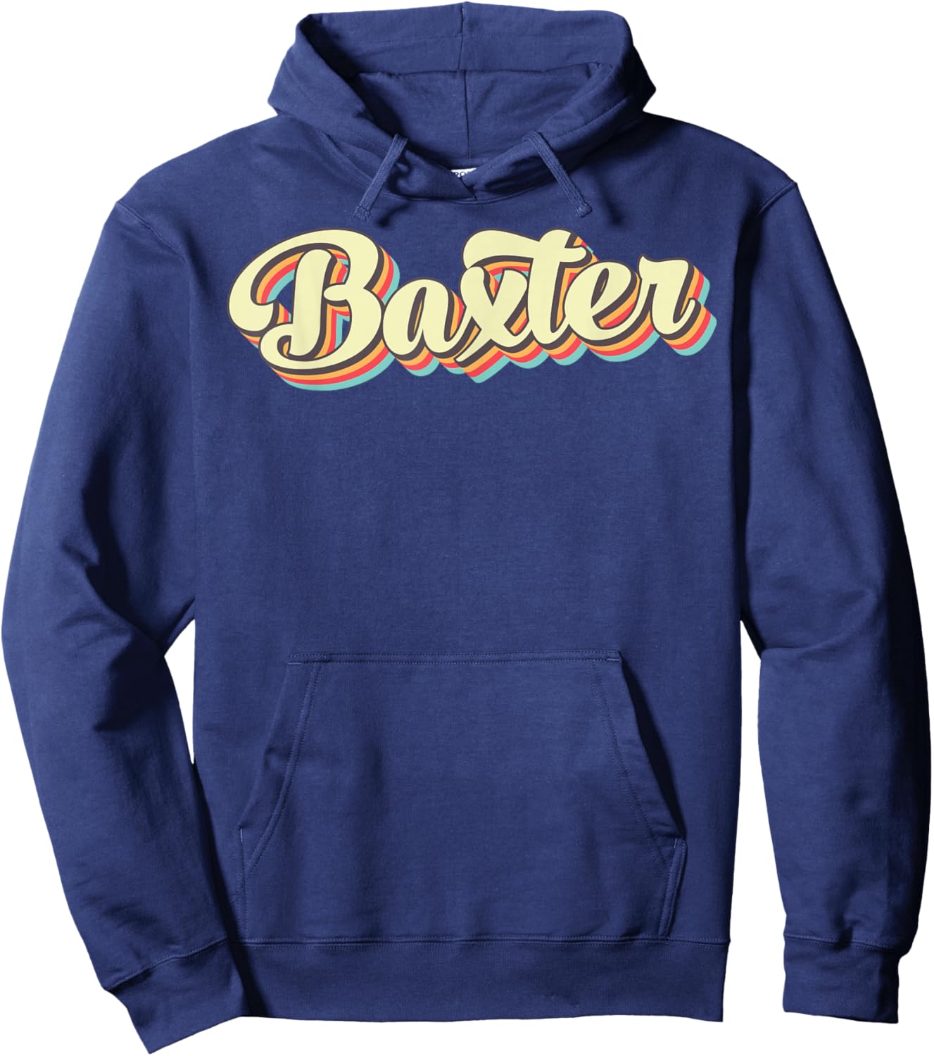 Baxter Retro Art Baseball Font Vintage Hoodie - Hoodie | Navy