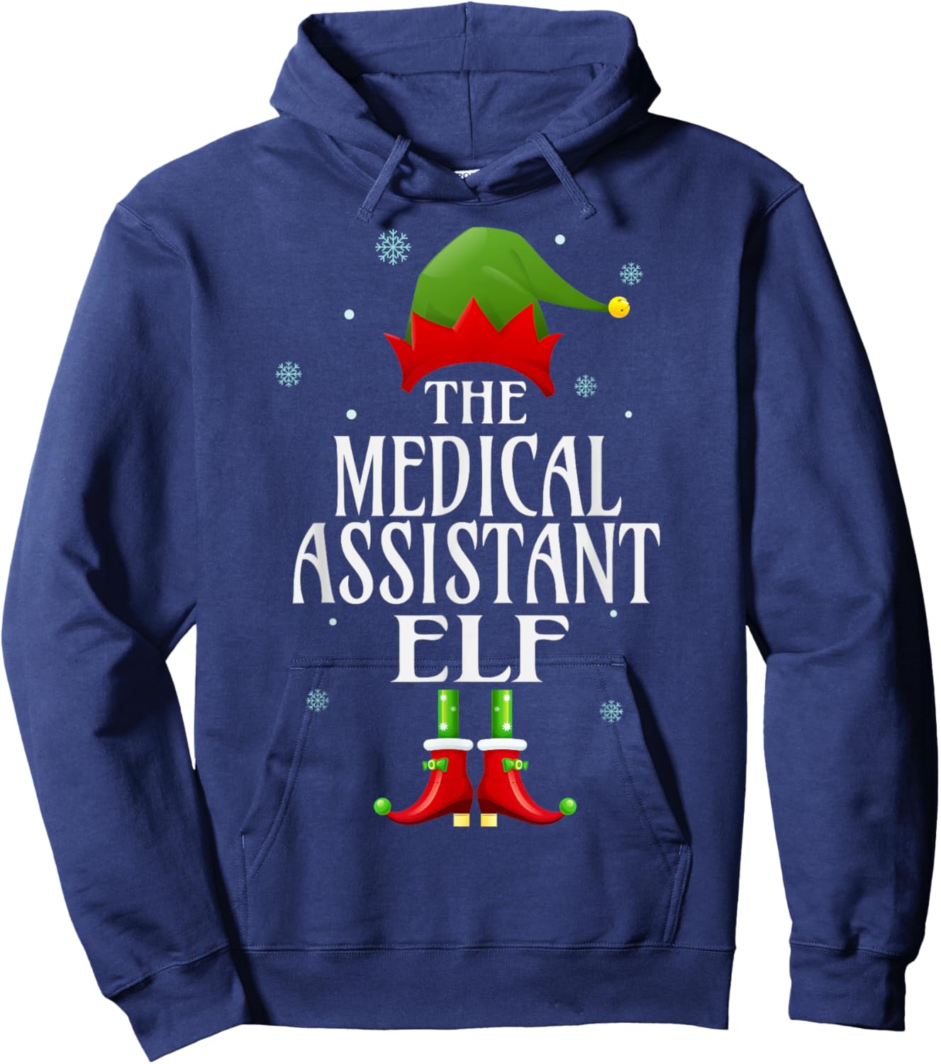 Medical Assistant Elf Xmas Funny Family Matching Christmas Hoodie - Hoodie | Navy