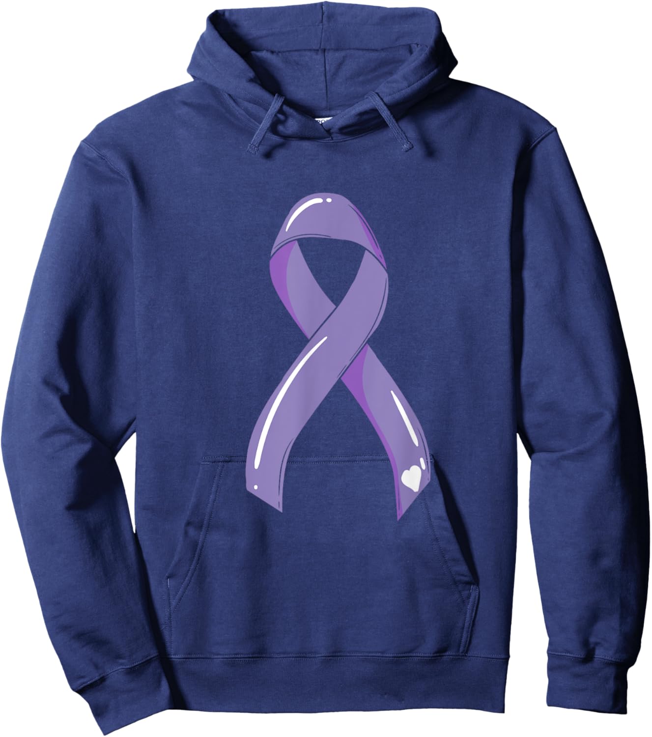 Cancer Awareness Ribbon Lavender Cancer Survivor Fight Chemo Hoodie - Hoodie | Navy