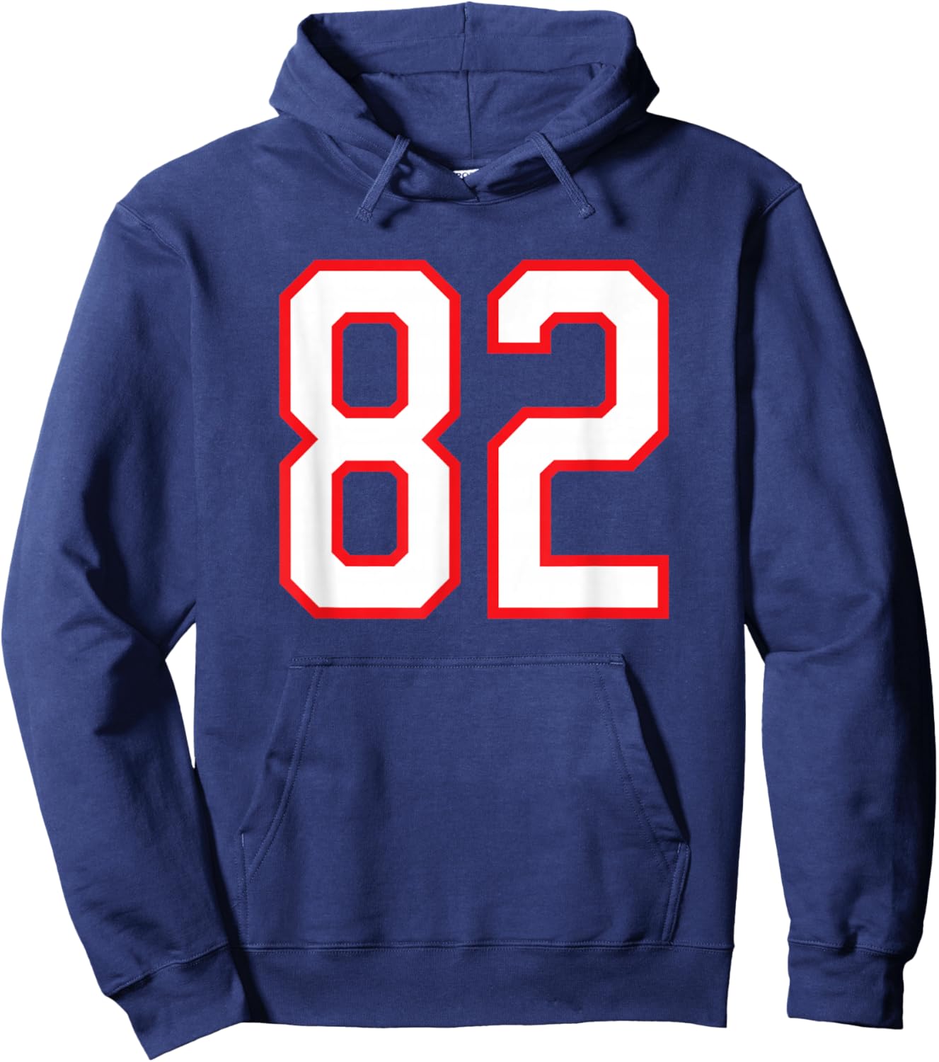 Number #82 White Red Sports Team Number Hoodie - Hoodie | Navy
