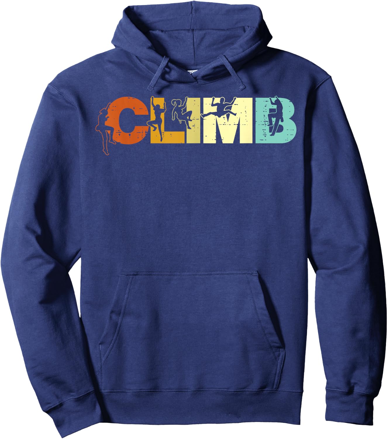Climbing Climb Letters Retro Rock Climber Women Girls Kids Hoodie - Hoodie | Navy