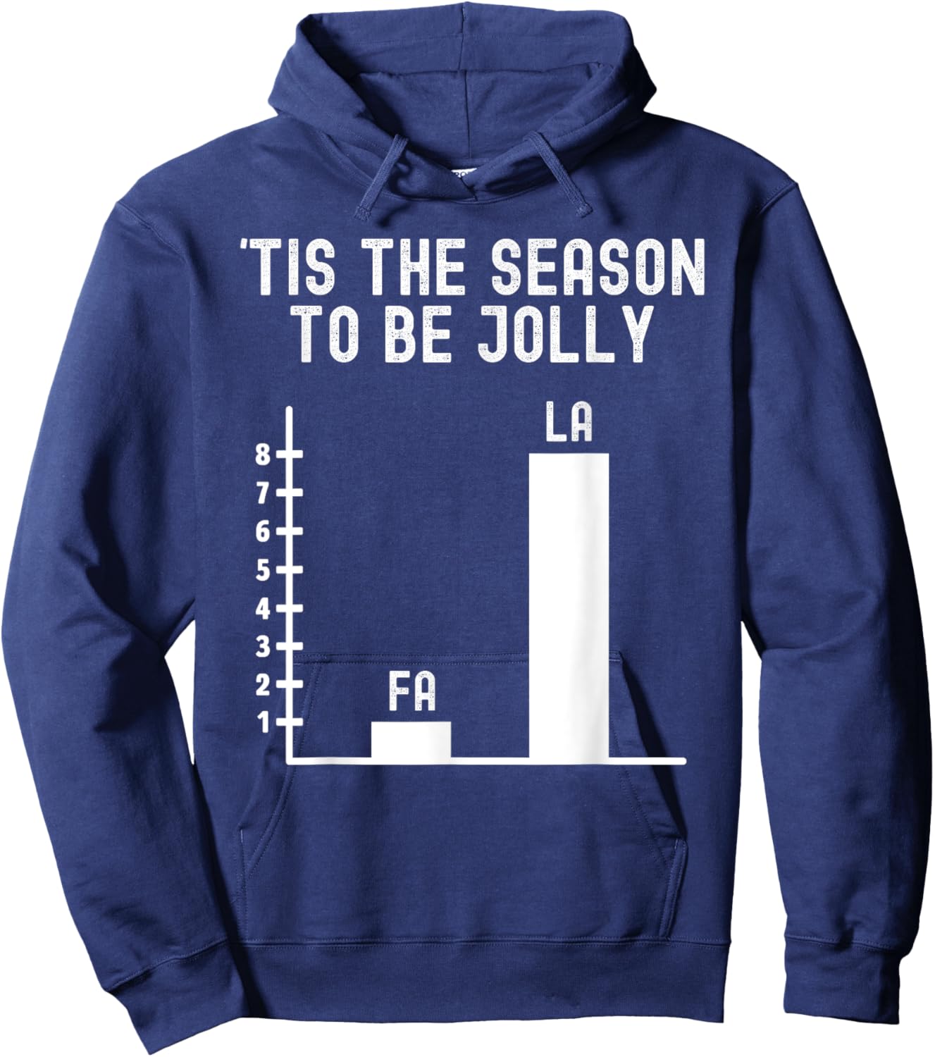 Fa La 8 Funny Math Pun, Math Teacher Christmas Hoodie - Hoodie | Navy