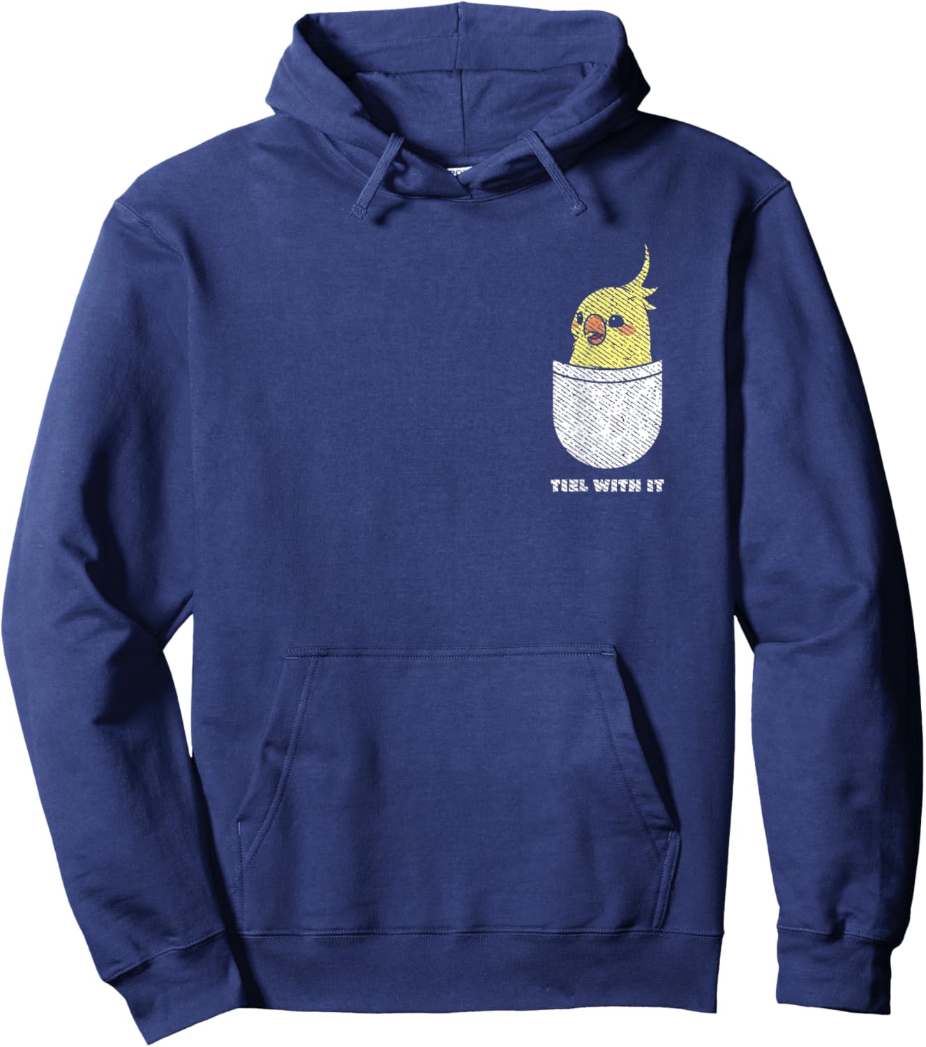 Cockatiel Lovers Designs Tiel With It Ornithologist Cockatiel Owner -Adults Black Short Sleeve Classic Fit Hoodie - Hoodie | Navy