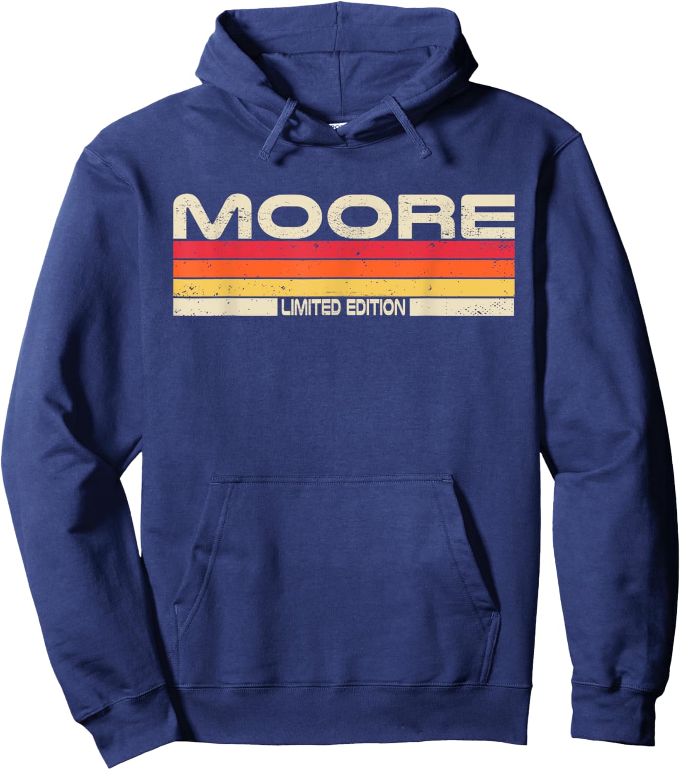Moore Surname Birthday Family Reunion 80s 90s Sunset Hoodie - Hoodie | Navy