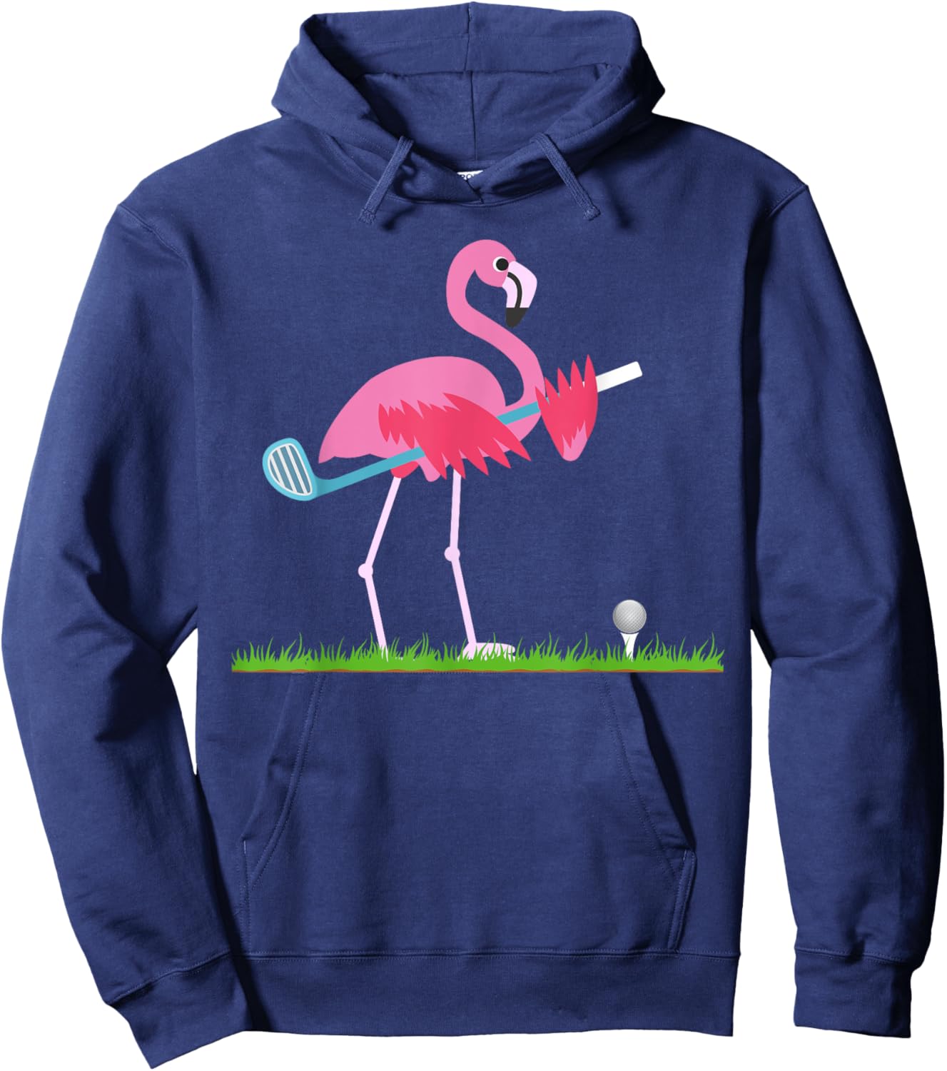 Cute Flamingo Playing Golf Golfer Sport Golfing Hoodie - Hoodie | Navy