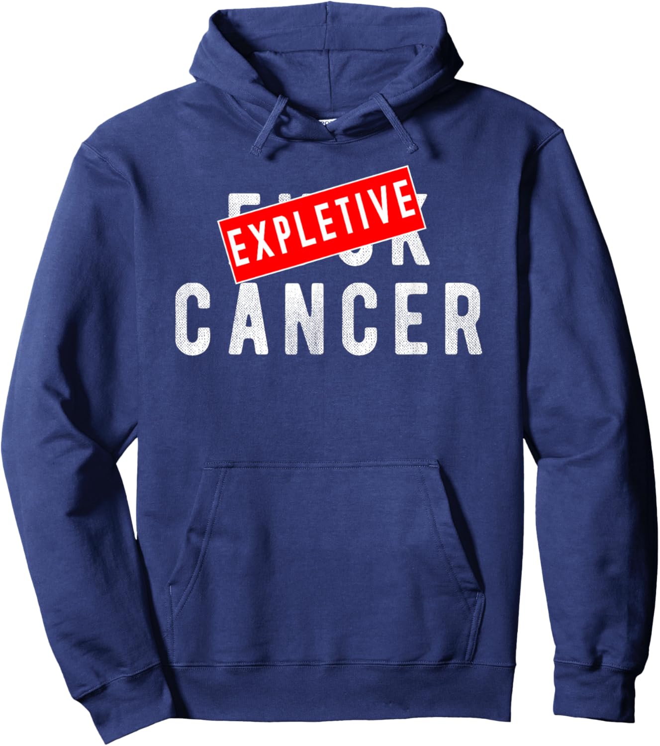 F-ck Cancer Clean with Expletive Box for Cancer Awareness Hoodie - Hoodie | Navy
