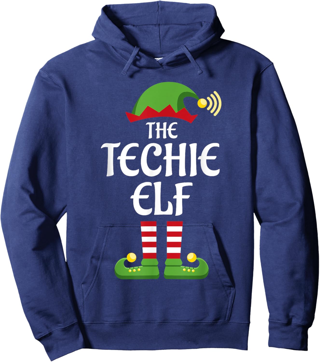 Techie Elf Family Matching Group Christmas Hoodie - Hoodie | Navy