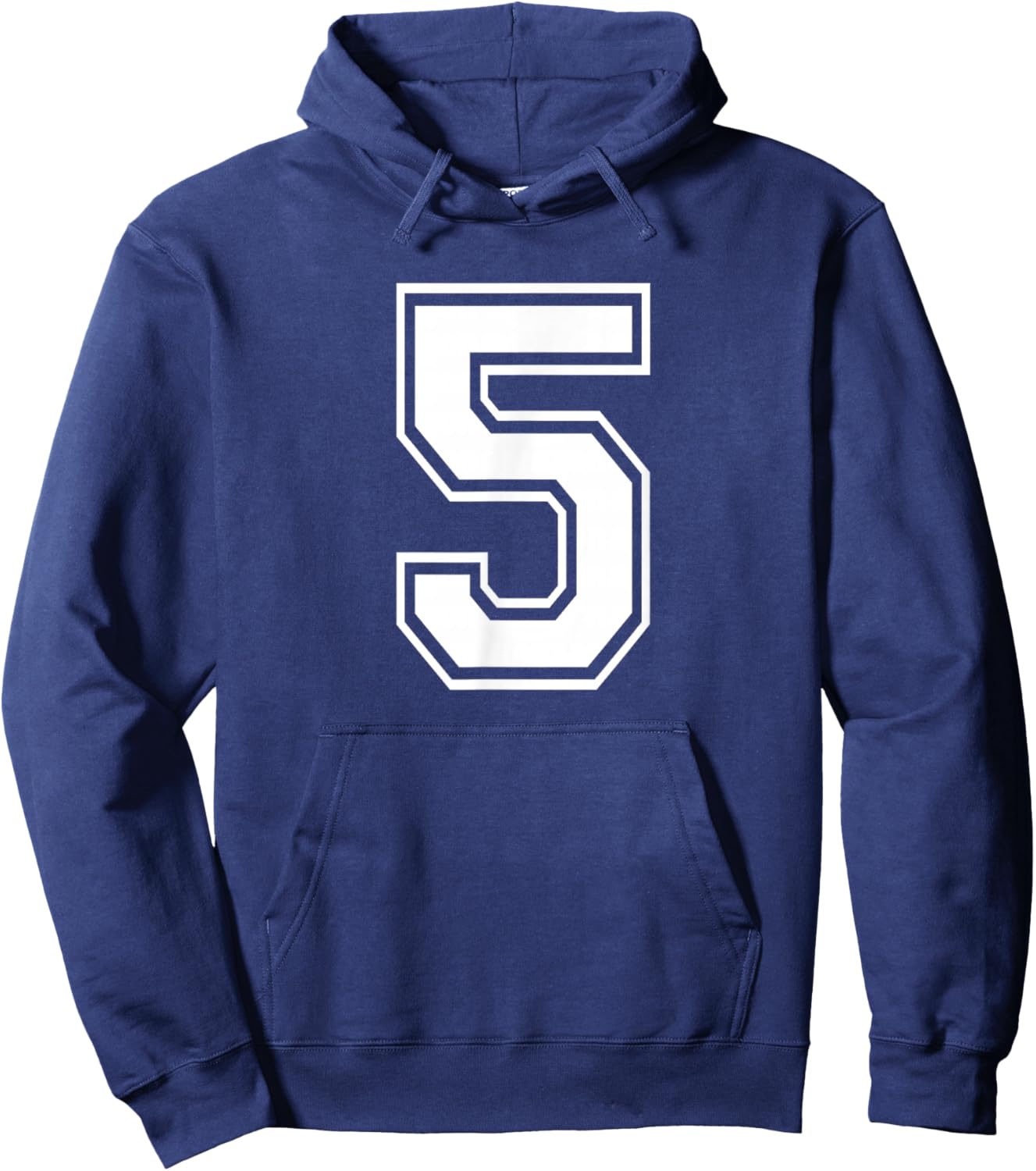 Number Five #5 Sports Team Uniform Hoodie - Hoodie | Navy