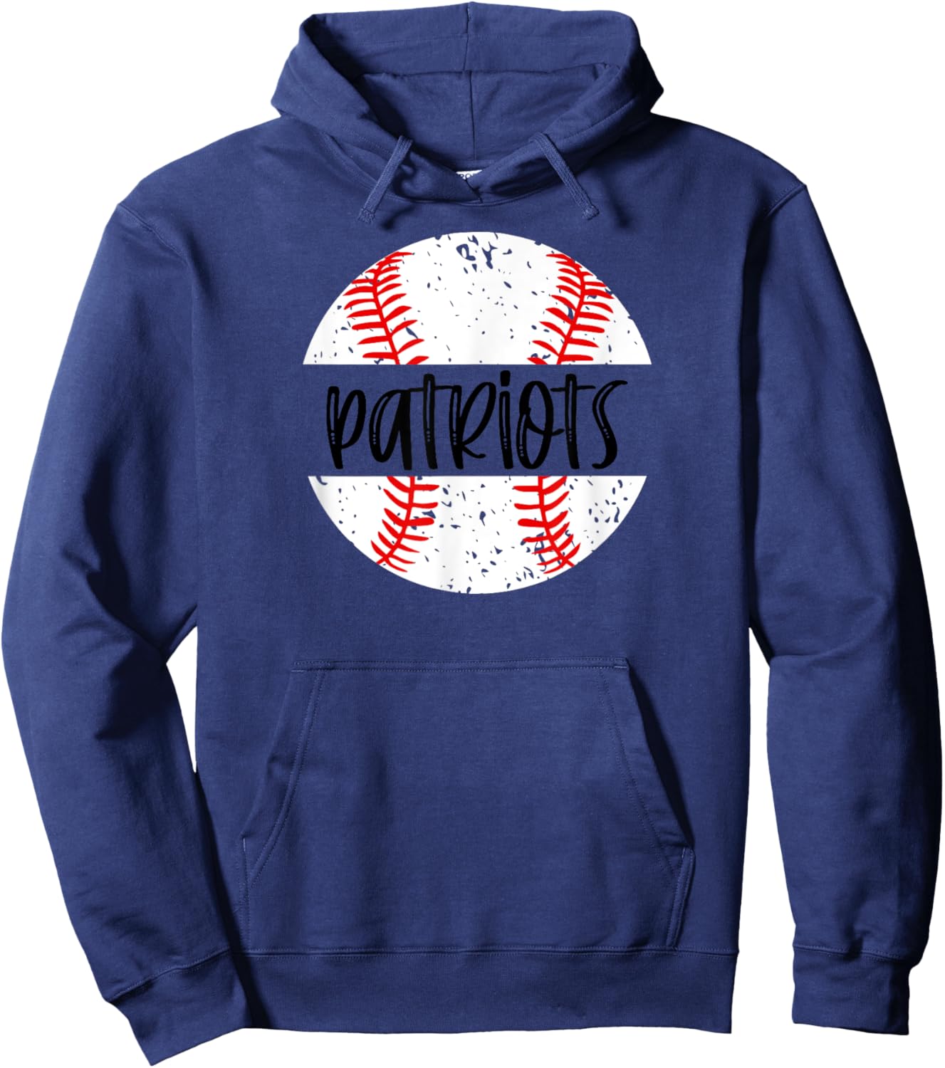 Patriots Baseball Team Mascot School Spirit Game Day Hoodie - Hoodie | Navy