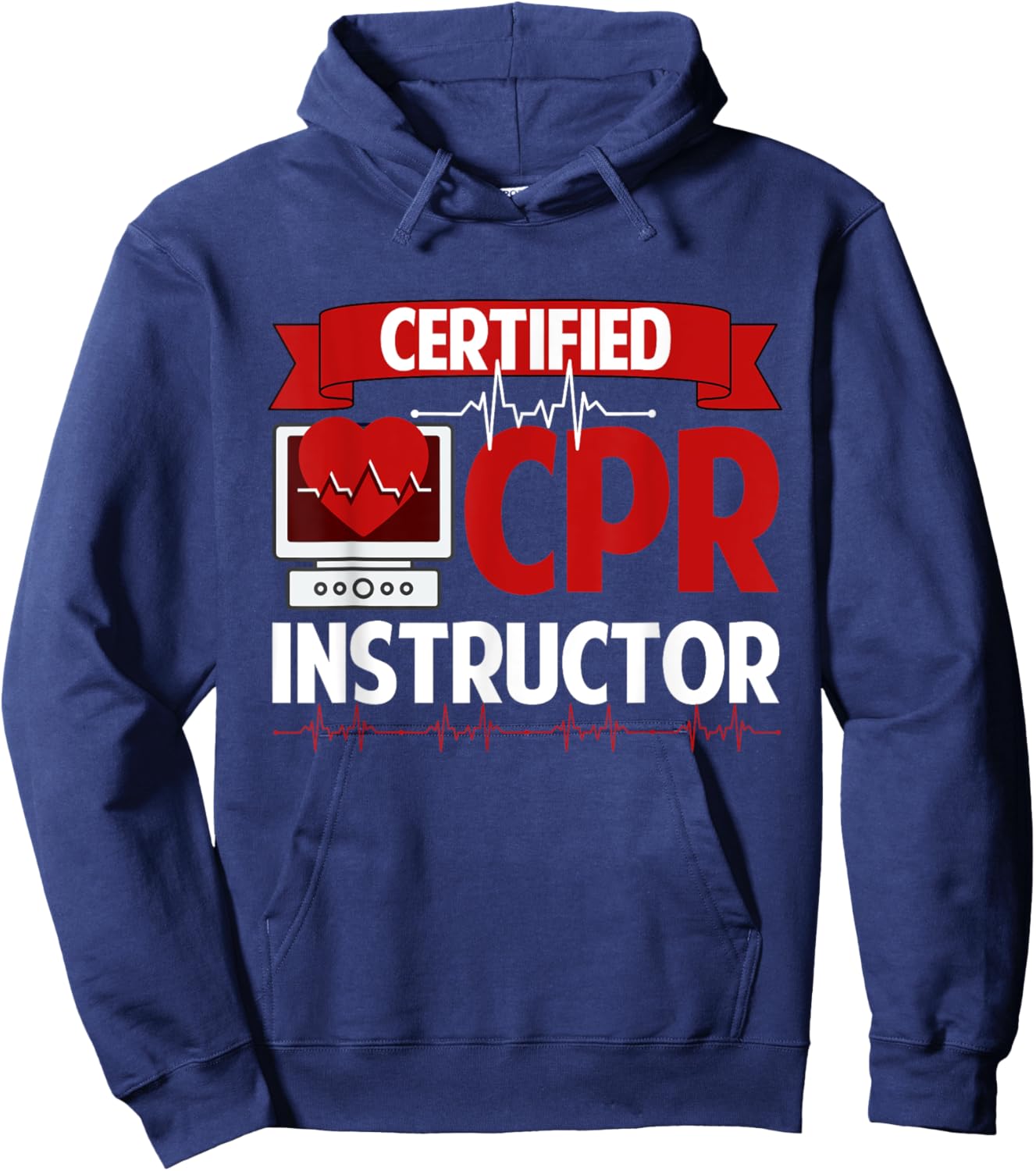 Certified CPR Instructor Training and Teaching EMS Ambulance Hoodie - Hoodie | Navy