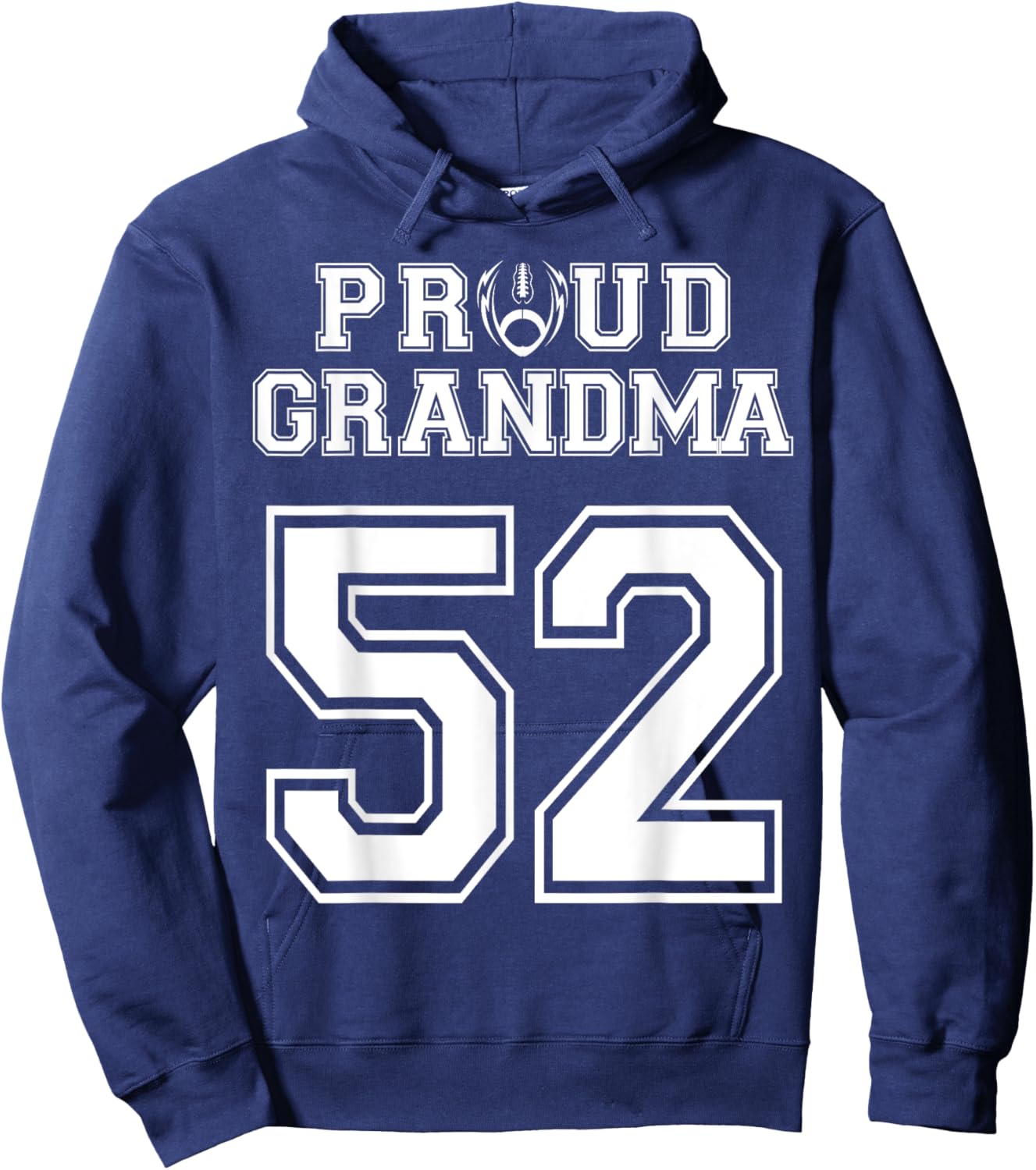 Custom Proud Football Grandma Number 52 Personalized Women Hoodie - Hoodie | Navy