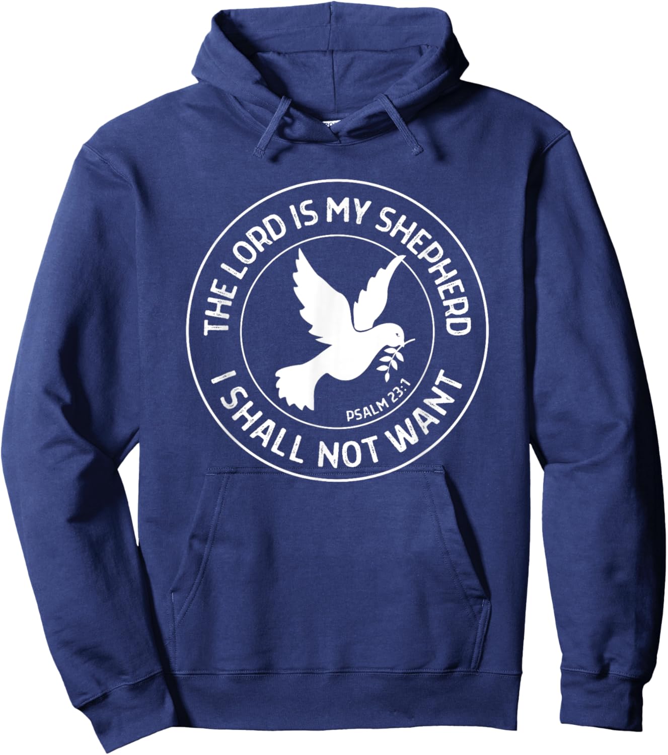 The Lord is My Shepherd Psalm 23 Christian Bible Verse Hoodie - Hoodie | Navy
