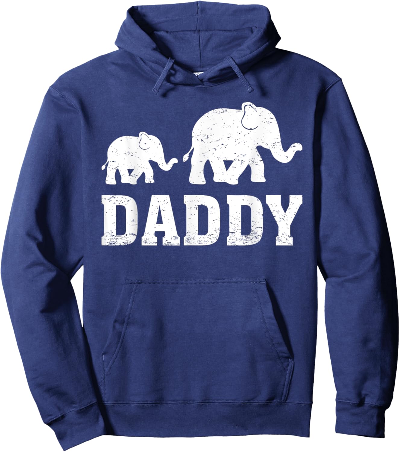Elephant Animal Lover Daddy Elephant Father's Day Hoodie - Hoodie | Navy