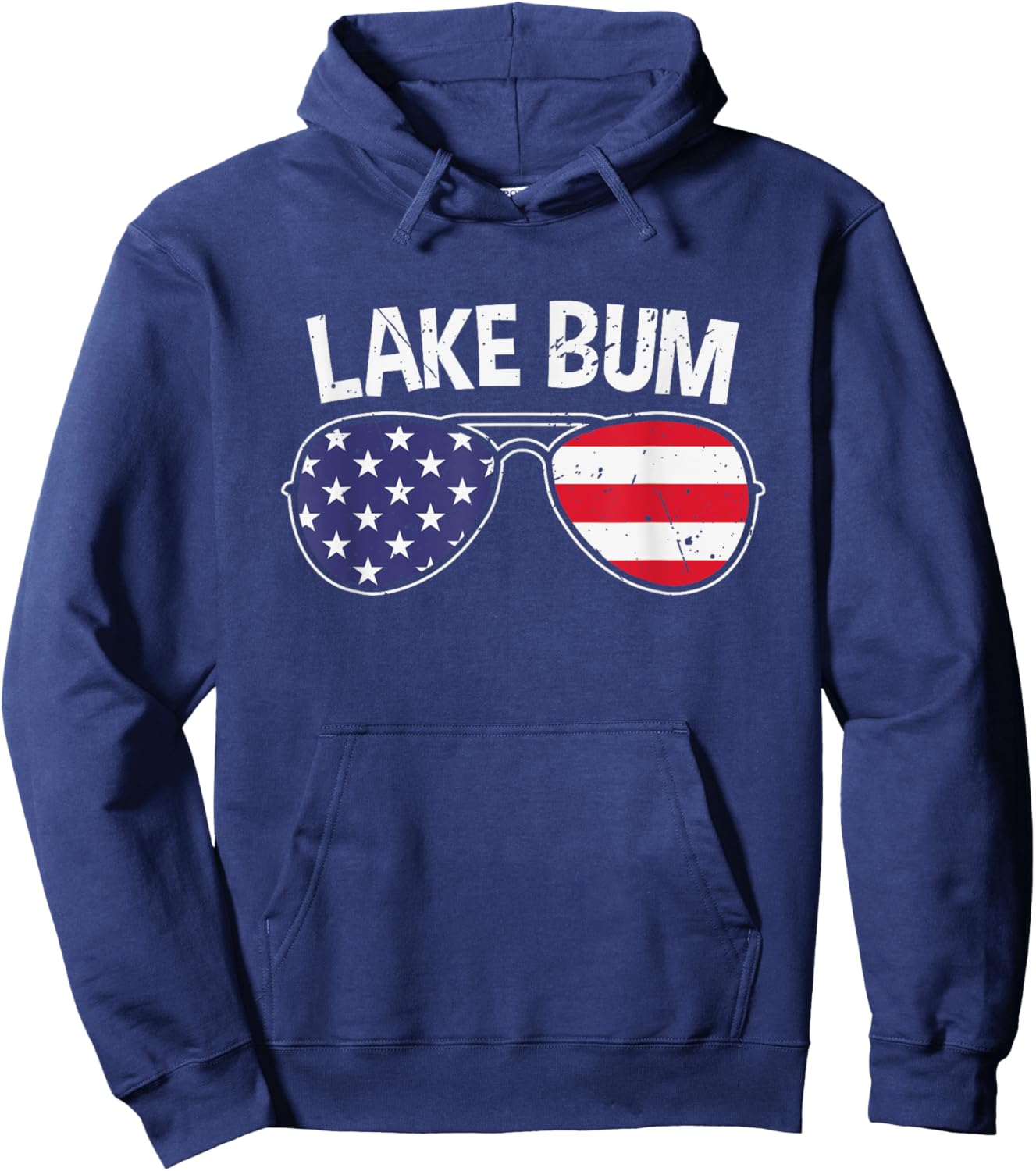 Lake Bum Lake Life Boating Fishing Camping Campfire America Hoodie - Hoodie | Navy