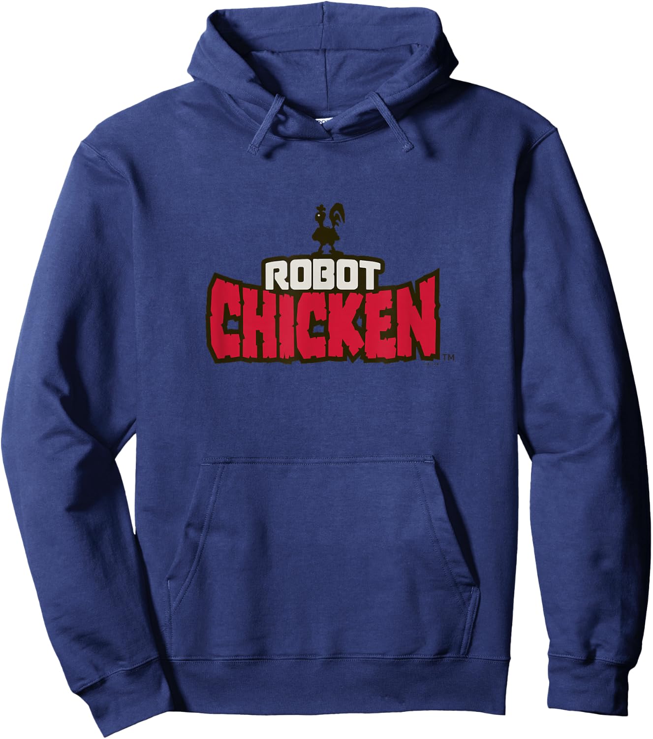 Robot Chicken Silhouette Classic Red Bold Big Chest Logo Hoodie - Hoodie | Navy