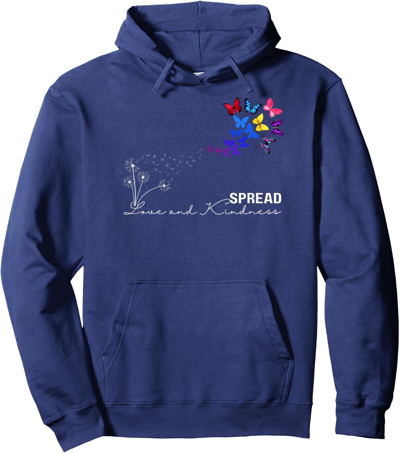 Spread Love & Kindness T Shirt Summer Graphic Hoodie - Hoodie | Navy