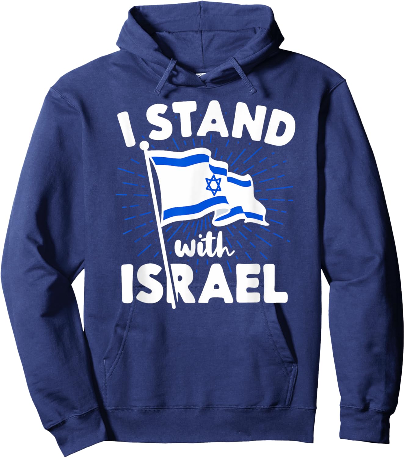 I Stand With Israel Flag Jewish Freedom Solidarity Gift Hoodie - Hoodie | Navy