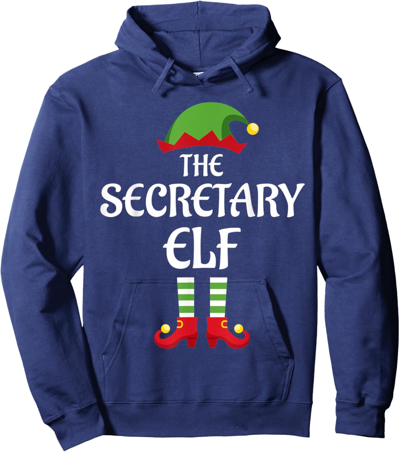 Secretary Elf Family Matching Group Christmas Hoodie - Hoodie | Navy