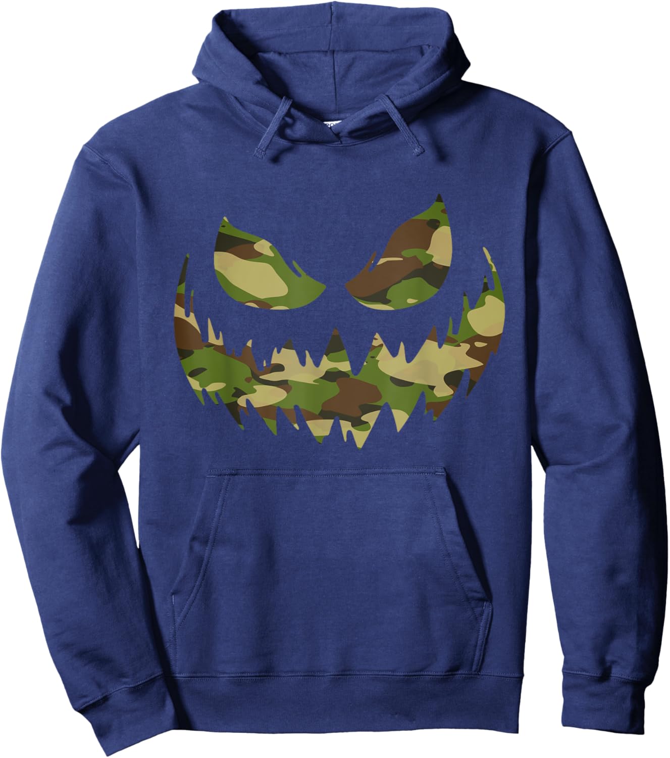 Spooky Jack O Lantern face in camouflage camo halloween Hoodie - Hoodie | Navy