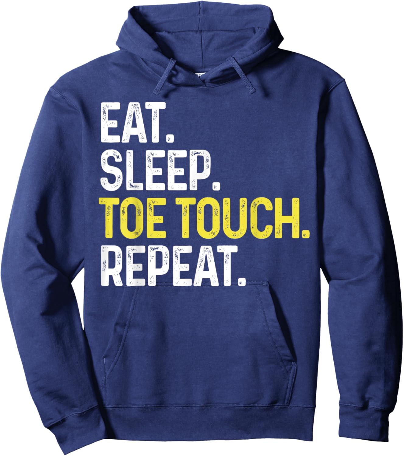 Eat Sleep Toe Touch Repeat Funny Cheerleading Cheerleader Hoodie - Hoodie | Navy